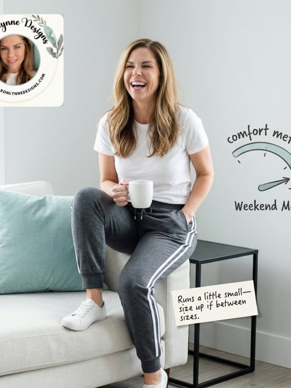 🔥 Women’s Striped Jogger Pants – Soft Casual Lounge Pants with Pockets - Picture 2 of 7